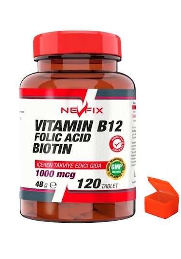 Nevfix Vitamin B12 1000 Mcg Biotin 120 Tablet + Hap Kutusu