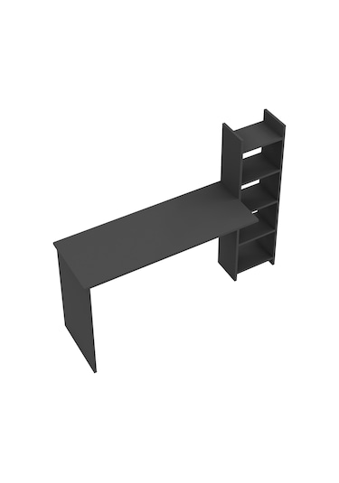 Kitaplıklı Fonksiyonel Çalışma Masası Antrasit Gri