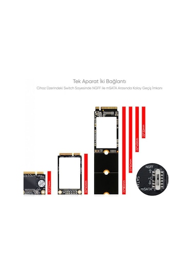 M2 Ngff Sata Ssd Msata Ssd Adaptörü M.2 Ngff Sata Sabit Disk Adaptör