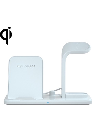 Rogfer N35 3'ü 1 Arada Ayrı Tasarım İphone Uyumlu, Watch, Airpods Uyumlu Beyaz İçin Hızlı Kablosuz Şarj Cihazı