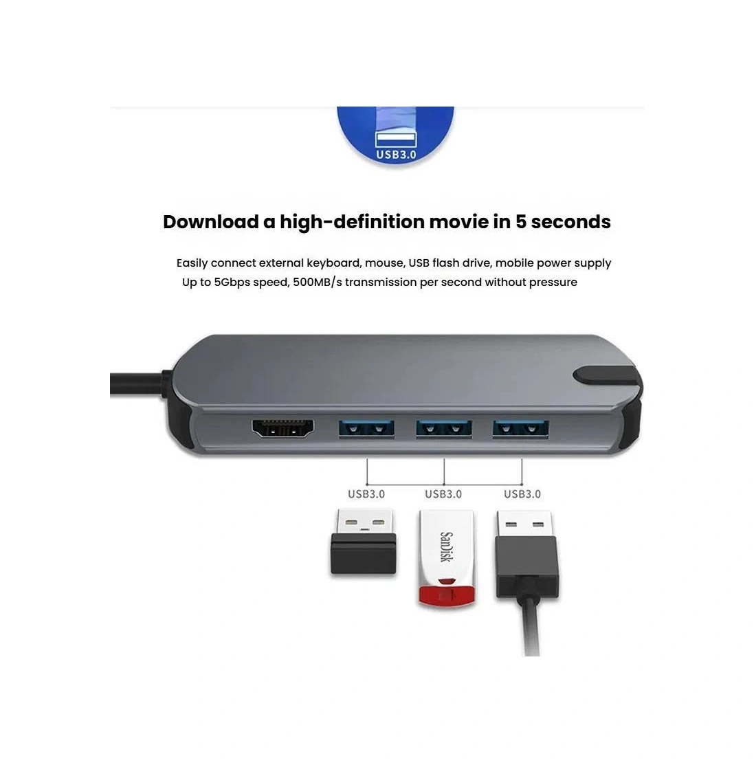 Sones 8'i 1 Arada Usb-c/type-c Gigabit Ethernet Bağlantı Noktası Yerleştirme İstasyonu Hub'ı Hdmı 4k 60hz