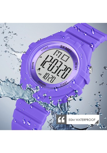 Xindoker Skmeı 1716 Çocuklar İçin Dijital Saat - 7 Renkli Led Arka Işığı, Zaman/hafta/tarih/alarm, 5atm Su Geçirmez Spor Silikon Kol Saati Siyah Çok Renkli