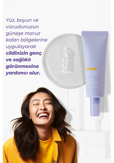 Vvbetter Daily Airfit Sunscreen Nemlendirici Güneş Kremi SPF50 50 ML