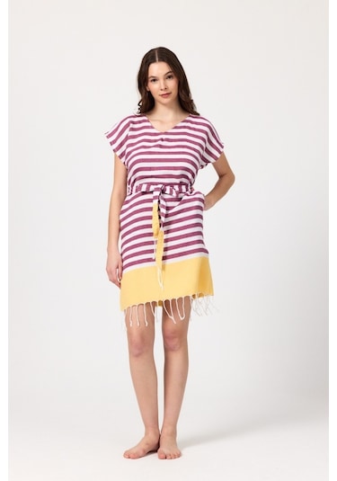 Mulberry Miya Tunik Plaj Elbisesi %100 Pamuk Sarı