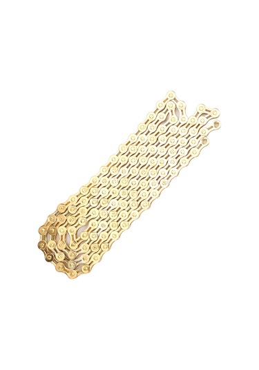 Fosenze 8 Vites Dağ Yolu Bisikleti Zinciri, 116 Baget, Altın Renk, Yarı Delikli, Titan Kaplama, Dayanıklı, Hızlı Montaj, 316g Diğer