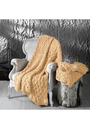 Serenita Saç Örgü Triko Tv Battaniyesi Throw Koltuk Şalı (538861582)-110X160