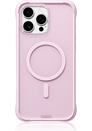 İphone 16 Pro Uyumlu Kılıf M-safe Şarj Özellikli Youngkit Macaroon Serisi Kapak Pembe