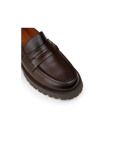 Deery Kadın Kahverengi Hakiki Deri Loafer Ayakkabı - 02034zkhvc02