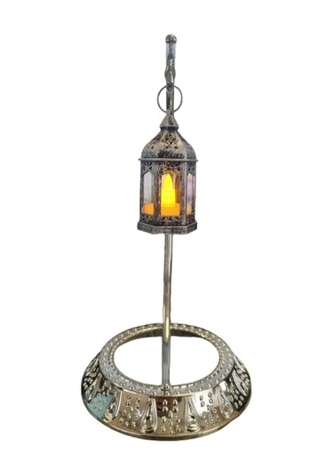 Dodomar 28 Cm Ramazan Dekoratif Masa Üstü Led Lamba Seti - Gümüş Hilal - Kancalı Diğer