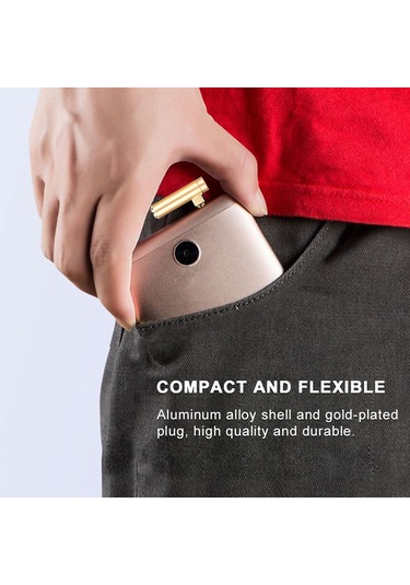 Fosenze 2 Adet 90 Derece L Tipi 3.5mm Mikrofonlu Kulaklık Uyumlu Ses Çevirici Adaptörü, Gold Metal Kasa, Cep Telefonu-tablet-bilgisayar Uyumlu