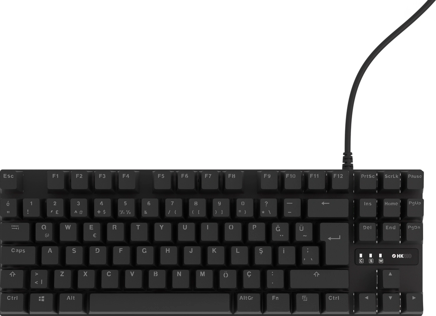 Hawk Gaming Hk410 Mekanik Mavi Switch 19 Mod Rgb Kablolu Siyah Tkl Türkçe Gaming Klavye