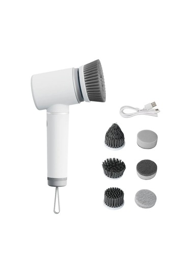 Temizleme Fırçası Seti Elektrikli Temizleme Fırçası, 6 Yedek Fırça İle Pratik 360