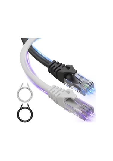 25 Metre, Ethernet Kablosu, Ağ Kablosu, Lan, Cat6, Modem İnternet Kablosu, Gri,