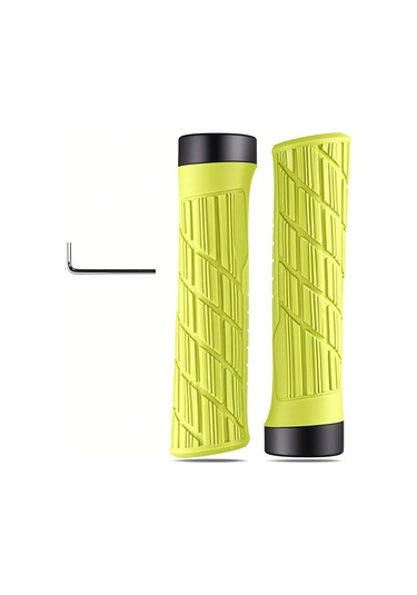 Xiyyadms Mountain Bisiklet Anti Kayma El Tuttuğu, Dayanıklı Silikon-gümüş Alüminyum, Sert Tutuş Ve Sönümleme Özelliği, Sarı 1 Çift