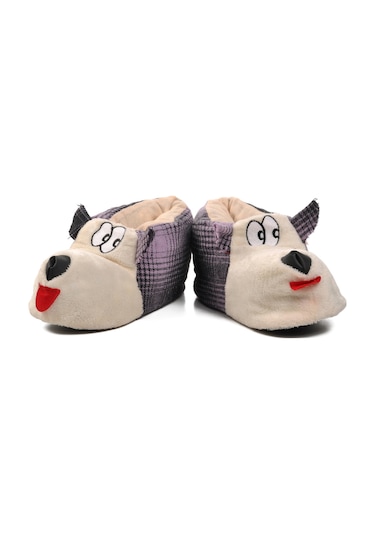 Mor-bej Kadın Panduf Köpekli Panduf G Mor-bej Bej - Mor