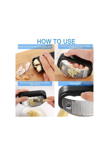 2'si 1 Arada Paslanmaz Çelik Sarımsak Ezici Salıncak, Kavisli Sar Çok Renkli