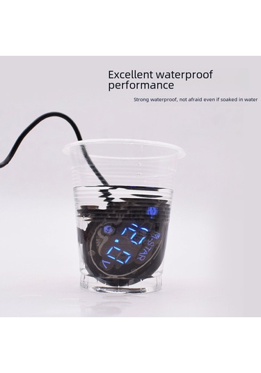 Beyaz Motosiklet Akü Voltajı İzleme Akıllı Voltmetre, Yüksek Ve Düşük Voltaj Alarmı