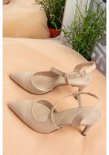 Fox Shoes Ten Sivri Burun Kadın Topuklu Ayakkabı K404910809