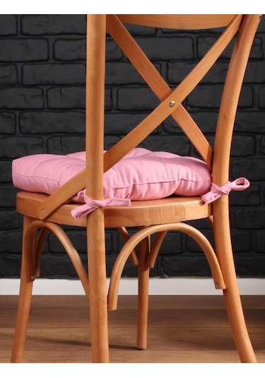 Altınpamuk Altınpamuk 4'Lü Lüx Pofidik Pembe Sandalye Minderi Özel Dikişli B