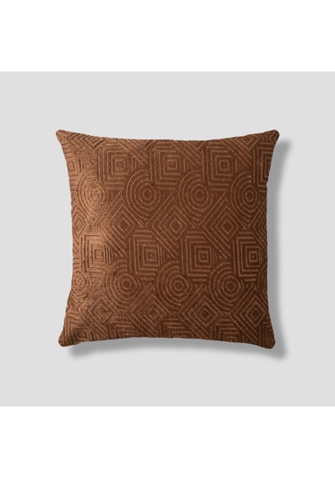 Sezyon Mira Desenli 45 45 Kahverengi Kırlent Kılfı Kahverengi