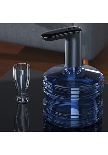 Jms Su Şişesi Pompası Taşınabilir Elektrikli Su Sebili Usb Şarj 2 Çalışma Modu 5 Galon Otomatik Siyah