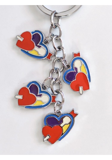 Kalp İçinde Kalp Metal Anahtarlık