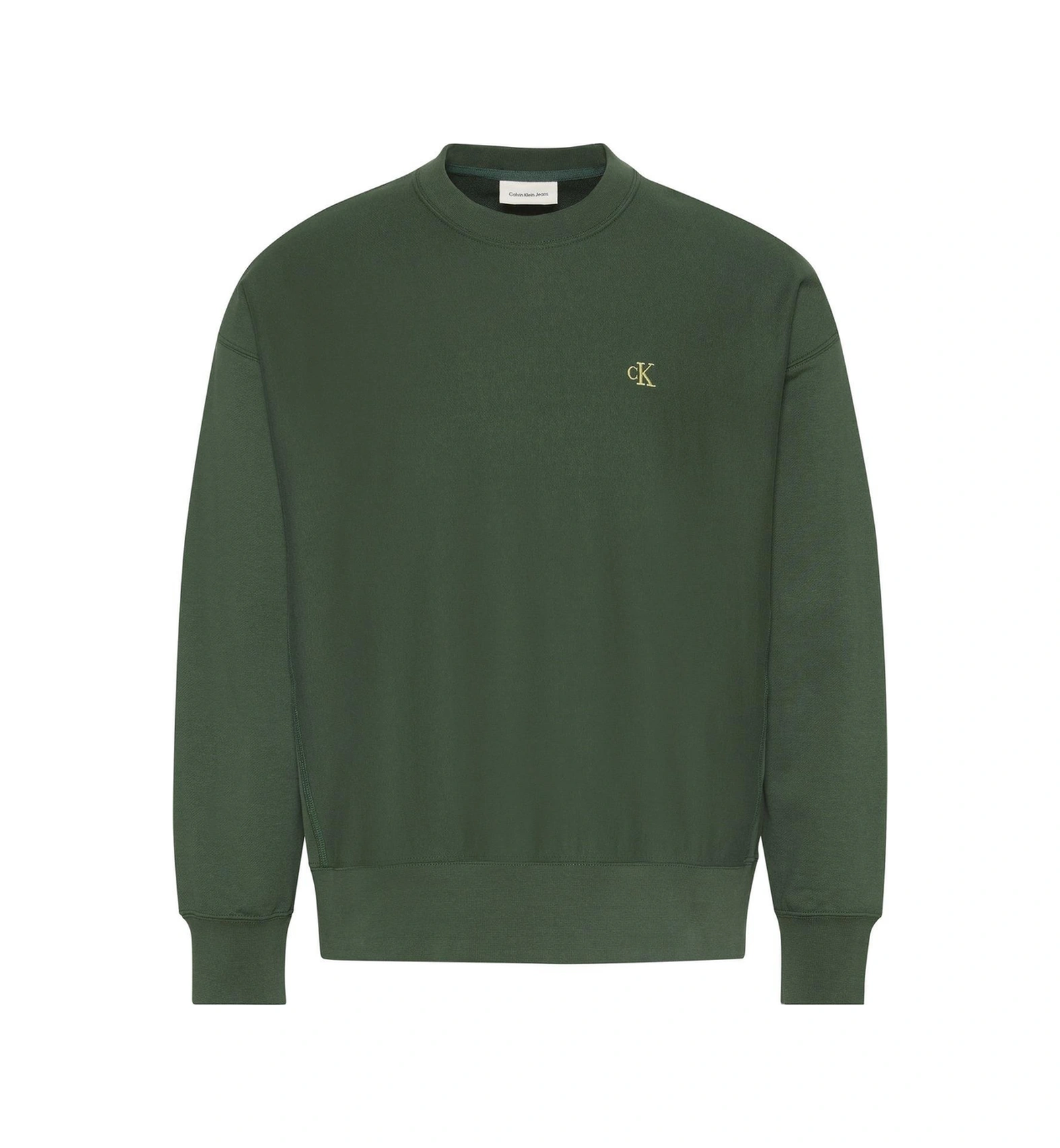 Premium Terry Monogram Cn Erkek Yeşil Sweatshirt-10561 Yeşil