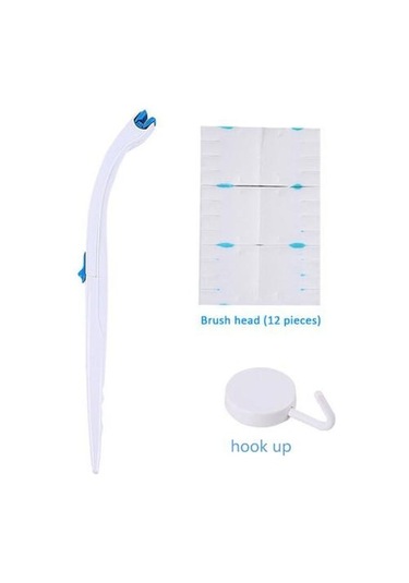 Tek Kullanımlık Tuvalet Temizleyici Fırça Banyo Temizleyici Kolu + Askılı + 12 Cımbız Scrubber Fırça İle Dolum Temizleme Aracı Tuvalet Fırçası Tutucular Altın