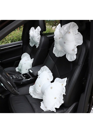 Tongxida Pamuklu Araba Baş Yastığı - Ay Çiçeği Renkli Koltuk Boyun Yastığı