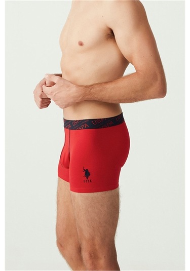 U.s Polo Assn. 80336 Erkek 3 Lü Boxer-lacivert&kırmızı&grimelanj Lacivert
