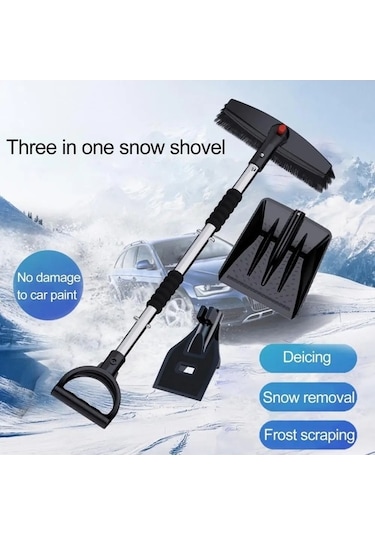 Wondernest Sones Seti Paslanmaz Kürek Kar Kapanabilen Gümüş Fırça Çelik Araba Açılıp Gümüş