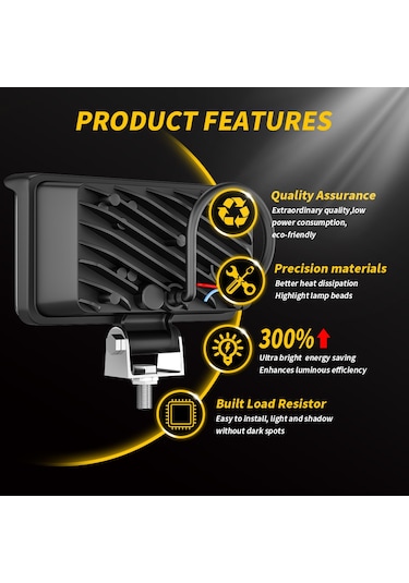 Off Road Delici Spotled 4 İnç 130 W Beyaz Sarı Çalışma Lambası