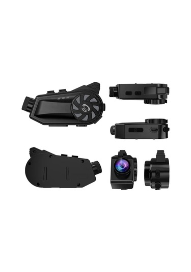 Bt68 1080p Geniş Açılı Kameralı Motosiklet Kask Kulaklığı 3000mah Bataryalı Bluetooth