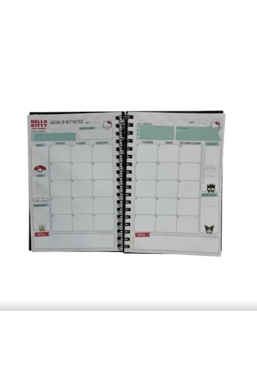 Hello Kitty&kuromi Spiralli Sert Kapak Stickerlı Planner