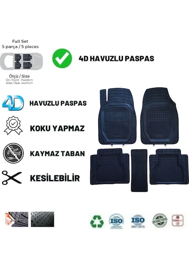 Ford Focus Hb 2006 Havuzlu Üniversal Siyah Pro Brıght Color Oto Paspas