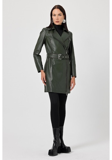 Rosana Yeşil Deri Mont Yeşil