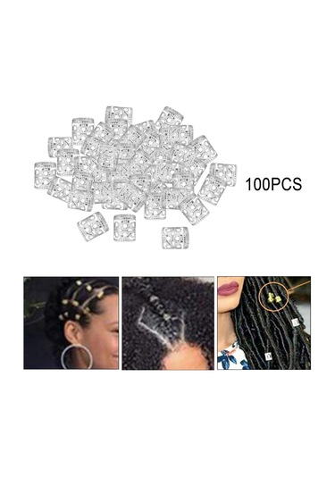 Suntek Örgü Saç Için 100 Adet Kirli Uzatma Tokaları Takı Gümüş