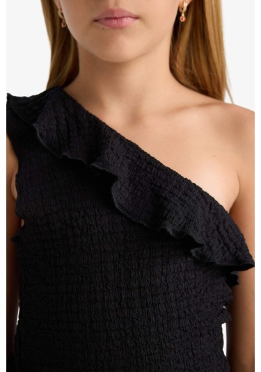 Defacto Kız Çocuk Tek Omuzlu Atlet G0166a825hsbk81 Siyah