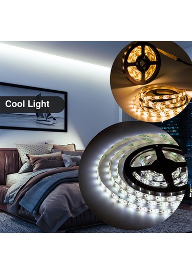 Yifomall 5m 2835 Led Işık Şeridi 5v Usb Sıcak Beyaz Tv Zemin Dolap Dekorasyon Lambası Su Geçirmez Sıcak Beyaz