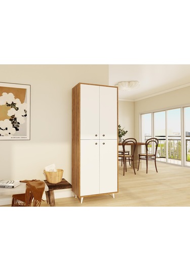 Vadi Çok Amaçlı Amalfi - Beyaz Renk Dolap Beyaz - Ceviz