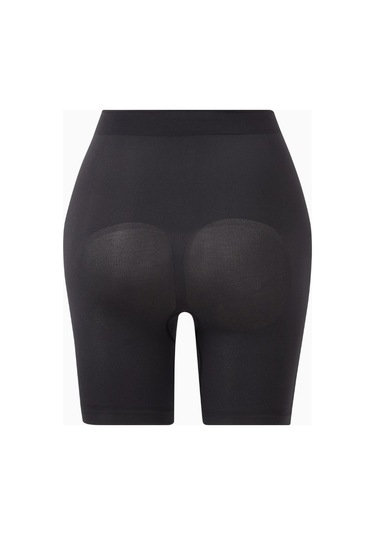 Skims Seamless Sculpt Mid - Thigh Shorts, Yüksek Bel Şekillendirici Şort Siyah