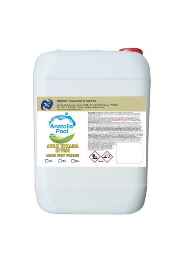 Ayak Yıkama Sıvısı 10 Lt Anatolıa Pool Liquid Foot Washer
