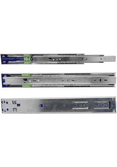 Minnes Frenli Teleskopik Çekmece Rayı H46Mm - 55Cm Gri