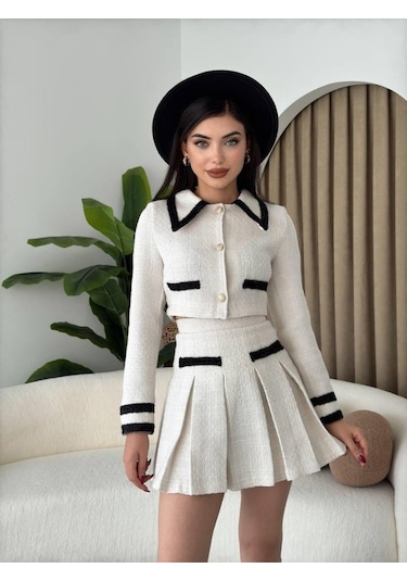 S-pazarım Dora Chanel Takım Beyaz