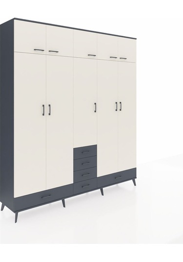 Hyperion Dolap 6 Raflı 6 Çekmeceli 4 Askılı 220x44x243 Antrasit-aytaşı/antrasit Aytası/antrasıt Hyperion Dolap 6 Raflı 6 Çekmeceli 4 Askılı 220x44x243 Antrasit-aytaşı/antrasit Aytası/antrasıt