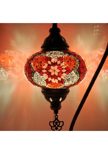 Osmanlı Mozaik Masa Üstü Dekoratif Lamba Gece Lambası Ev Hediyesi Çok Renkli