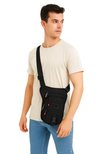 Bel Ve Bacak Çantası Özel Bölmeli Tactical Siyah Kumaş