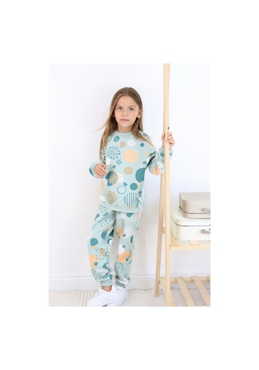 Kız Çocuk Orta Kalınlıkta Eşofman Takımı Mavi