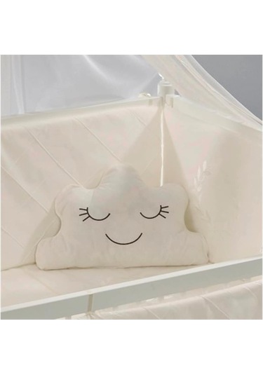 Meltem Kids Motto Ekru Nakışlı Pamuklu Bebek Uyku Seti 60 x 120 CM Ekru
