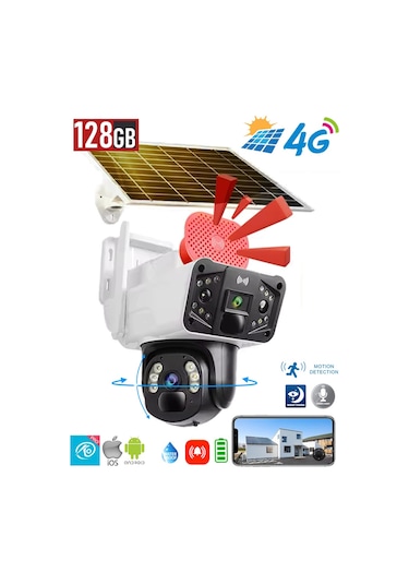 Solar3915 4g Güneş Enerjili Dual Lens 360 Görüş 128gb Beyaz